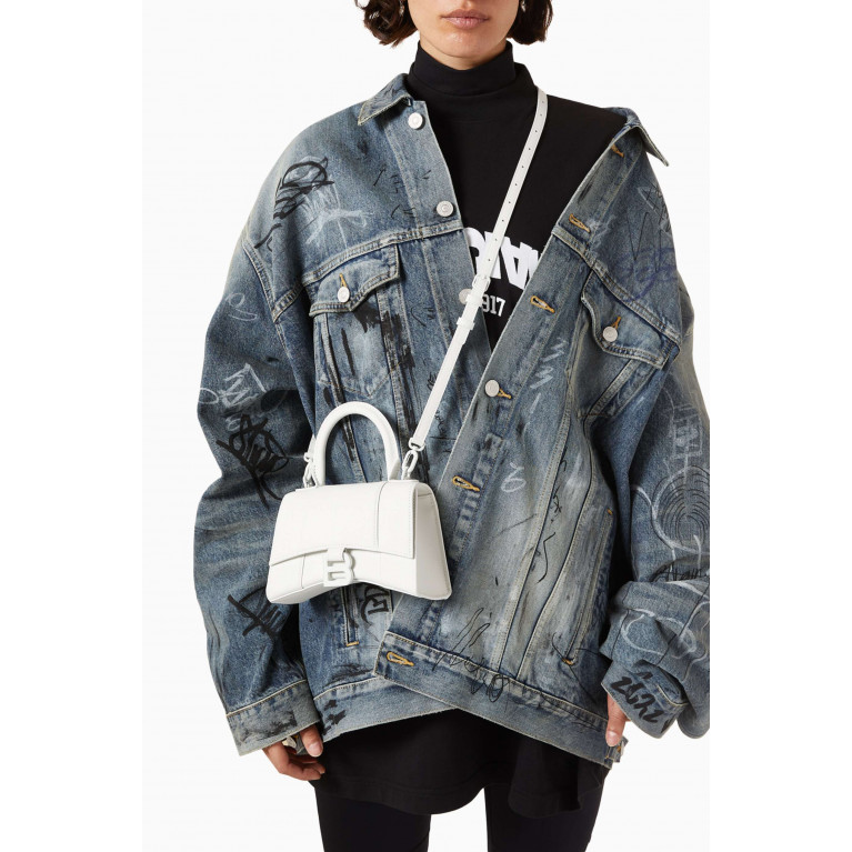 Balenciaga - Hourglass XS Top Handle Bag in Leather
