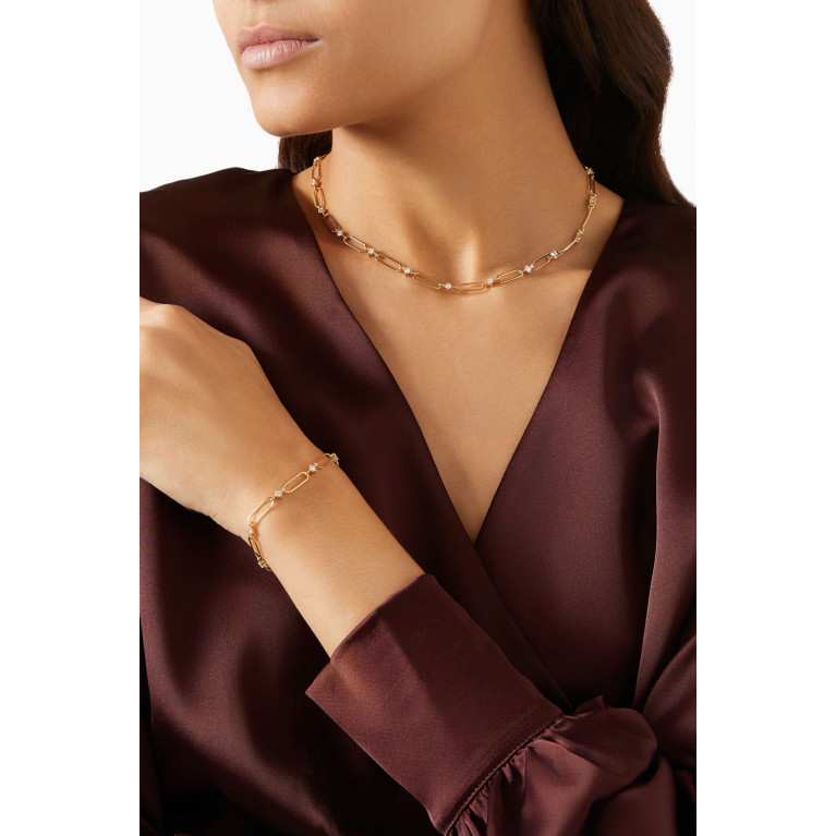 Aquae Jewels - Celestial Link Diamond Necklace in 18kt Gold