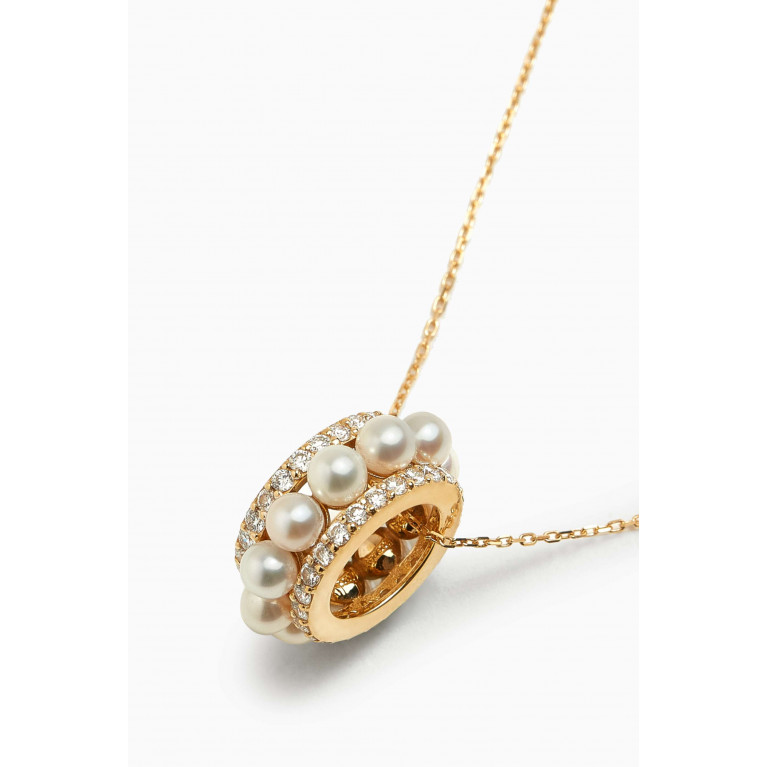 Aquae Jewels - Celeste Diamond & Pearl Necklace in 18kt Gold