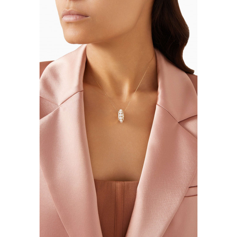 Aquae Jewels - Celeste Diamond & Pearl Necklace in 18kt Gold