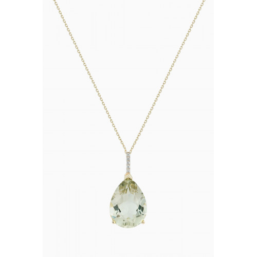 Mateo New York - Amethyst Pear Necklace in 14kt Yellow Gold