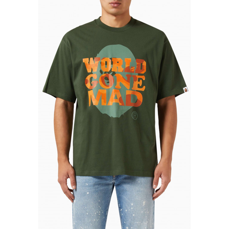 A Bathing Ape - Graphic-print T-shirt in Cotton Green
