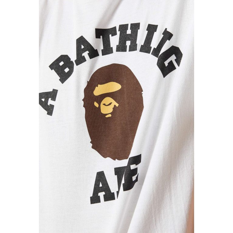 A Bathing Ape - Logo College T-shirt in Cotton-jersey White