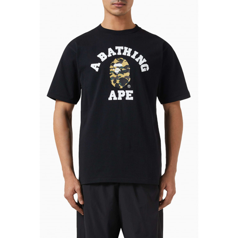 A Bathing Ape - 1st Camo College T-shirt in Cotton Black