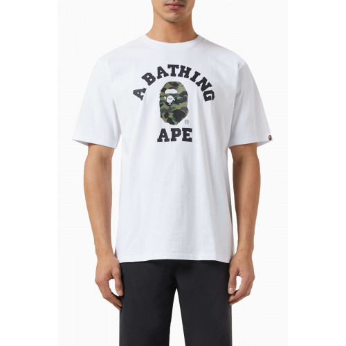 A Bathing Ape - 1st Camo College T-shirt in Cotton White