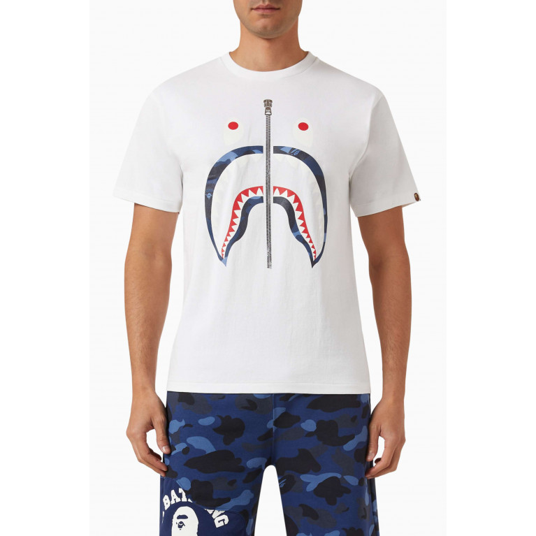 A Bathing Ape - Shark-print T-shirt in Cotton-jersey