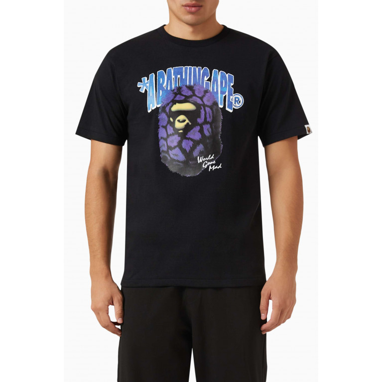 A Bathing Ape - Fur Ape Head T-shirt in Cotton-jersey Black