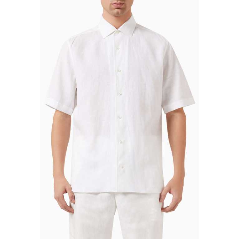 Zegna - Short-sleeve Shirt in Linen