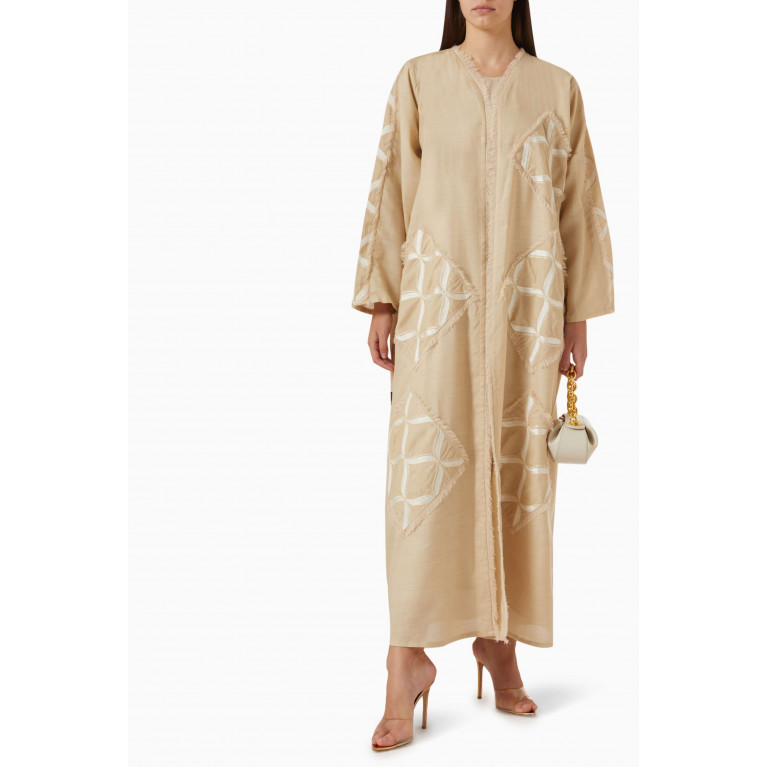 Rauaa Official - Embroidered Abaya Set in Linen
