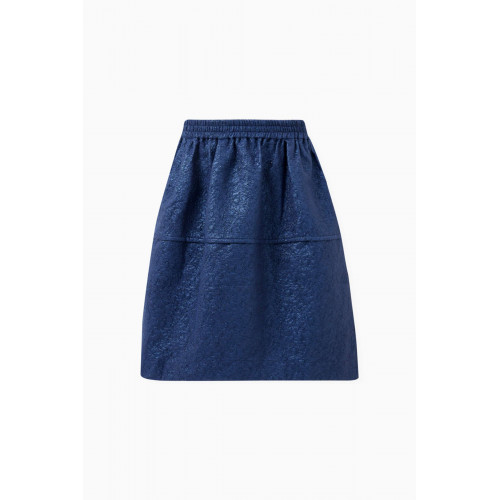 Tia Cibani - Terra Faceted Seam Skirt in Cotton-blend Blue