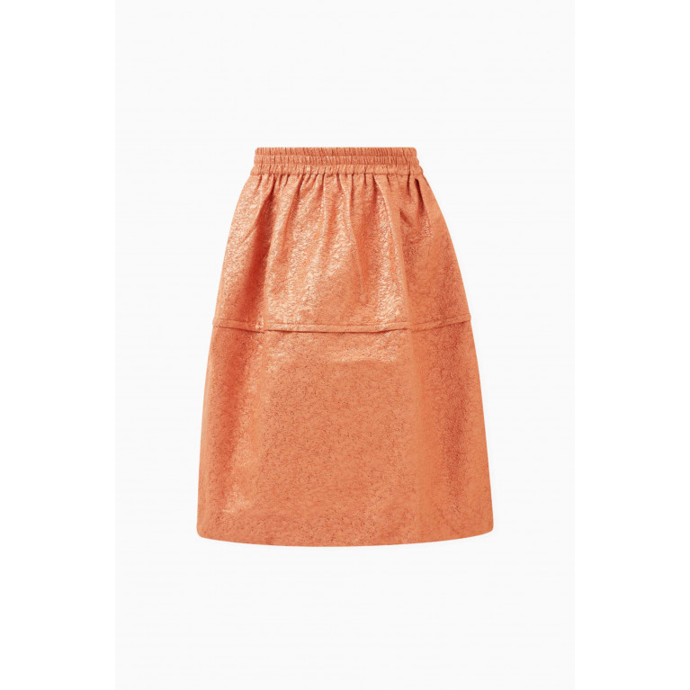 Tia Cibani - Terra Faceted Seam Skirt in Cotton-blend Orange