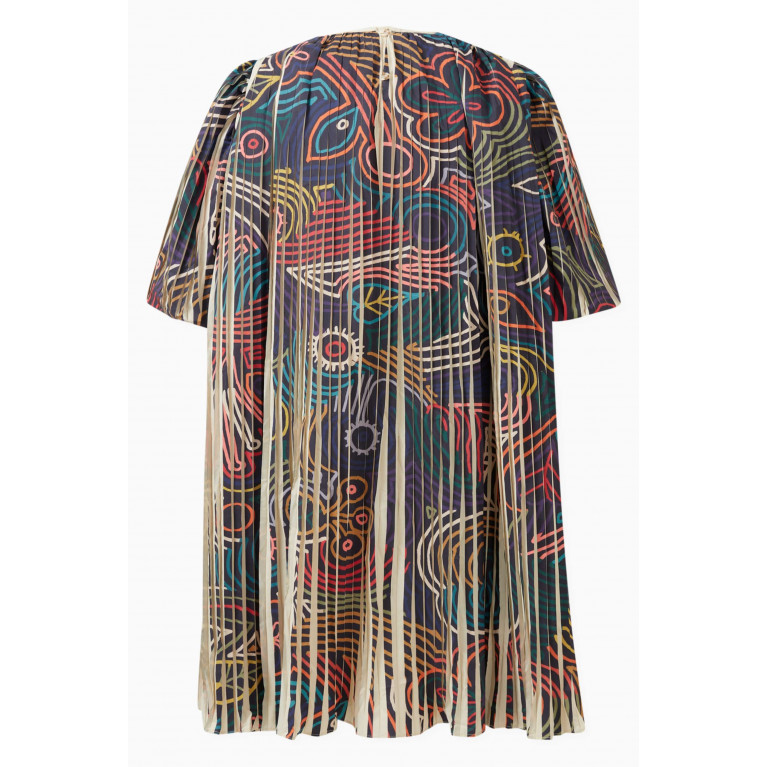 Tia Cibani - Harriet Printed Pleated Dress Set in Taffeta