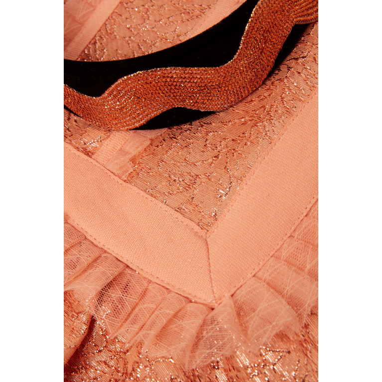Tia Cibani - Terra Ruffled Collar Dress Set in Cotton-blend
