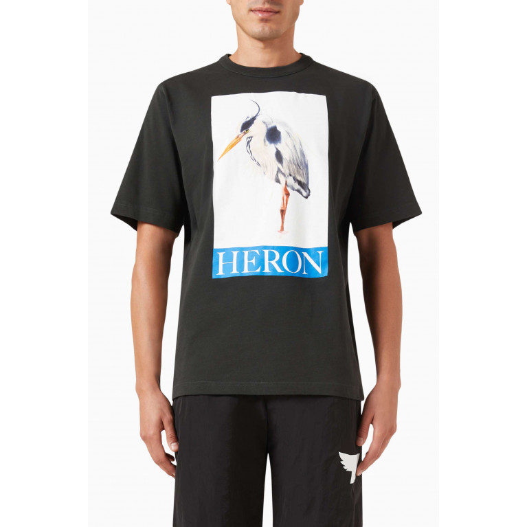 Heron Preston - Heron Bird Painted T-shirt in Cotton Jersey Black