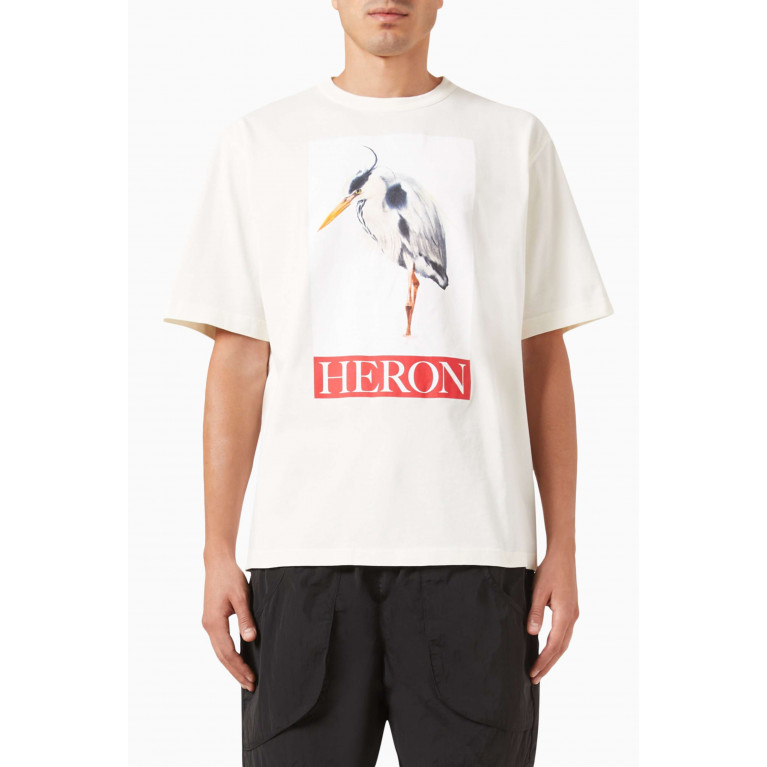 Heron Preston - Heron Bird Painted T-shirt in Cotton Jersey White