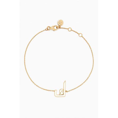 HIBA JABER - Initial Enamel Bracelet - Letter "K" in 18kt Yellow Gold