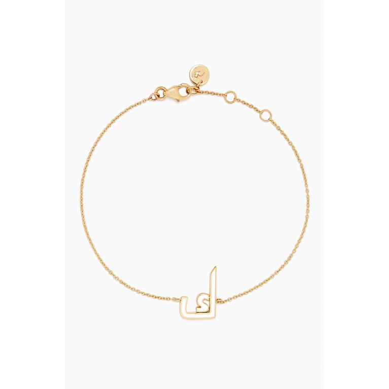 HIBA JABER - Initial Enamel Bracelet - Letter "K" in 18kt Yellow Gold