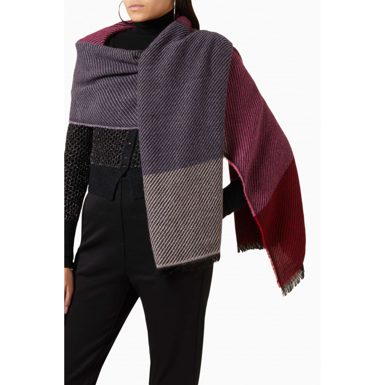 Marella - Finish Colour-block Scarf in Wool-blend Knit