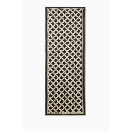 Marella - Timor Two-tone Scarf in Wool-blend Knit Black