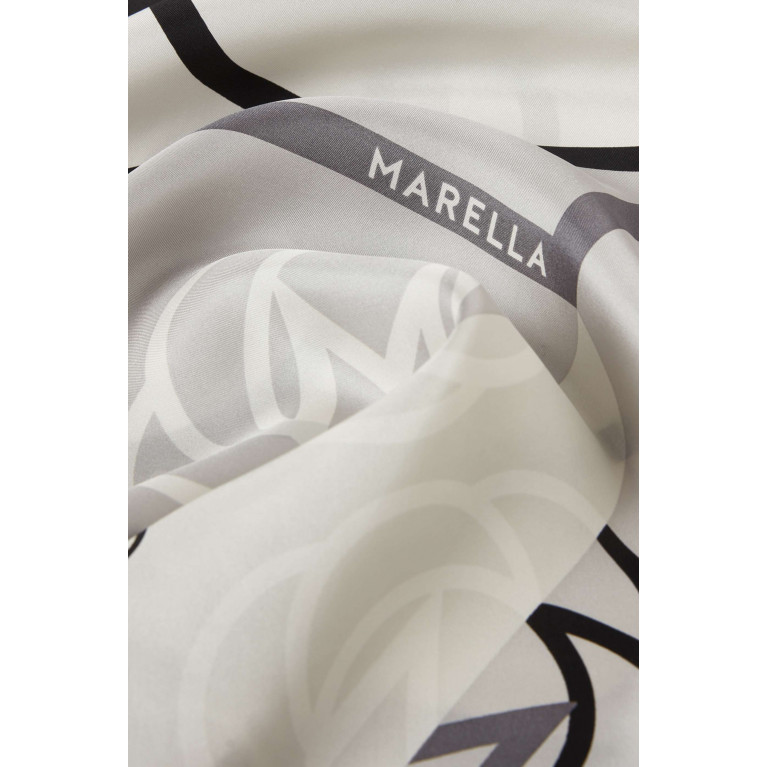 Marella - Levron Patterned Neck Scarf in Silk Black
