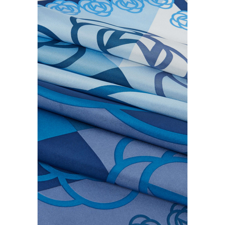 Marella - Levron Patterned Neck Scarf in Silk Blue