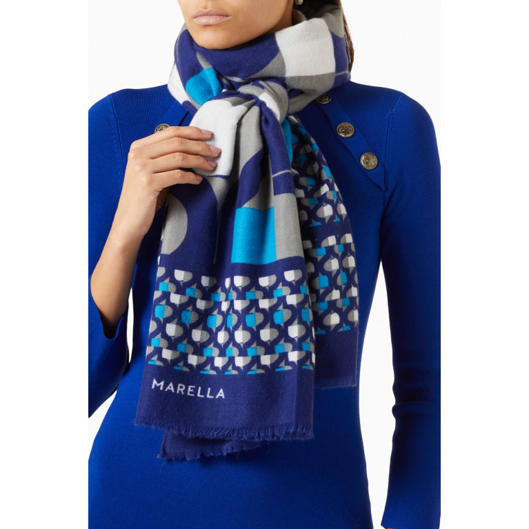 Marella - Paella Printed Scarf Blue