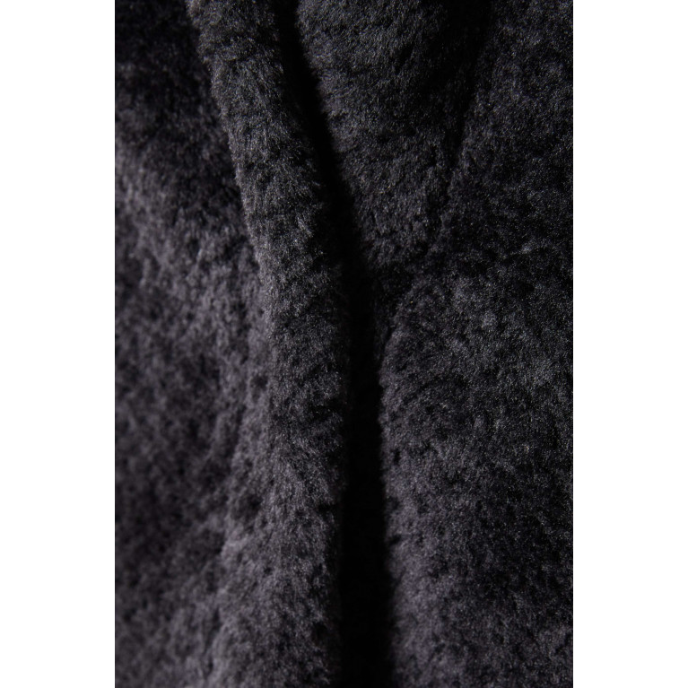 Marella - Crotone Hooded Jacket in Faux-fur Black