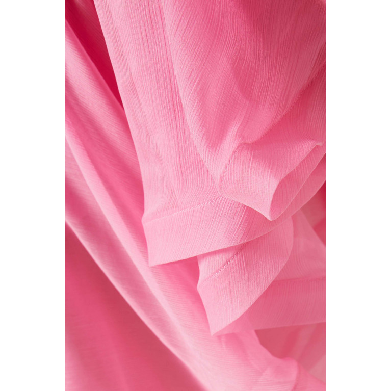 Elliatt - Grandiose Asymmetric Midi Dress in Georgette Pink
