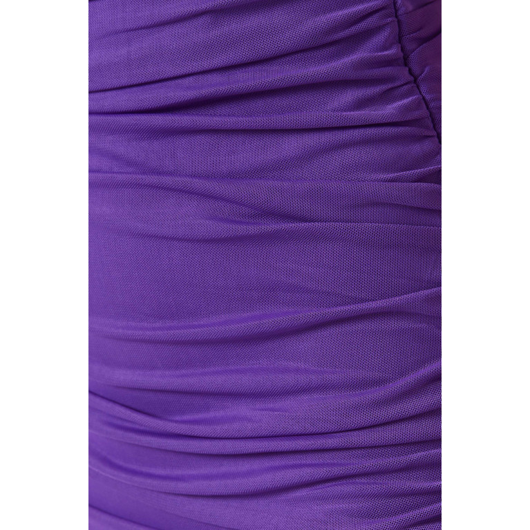 Elliatt - Jessie Ruched Maxi Dress in Mesh Purple
