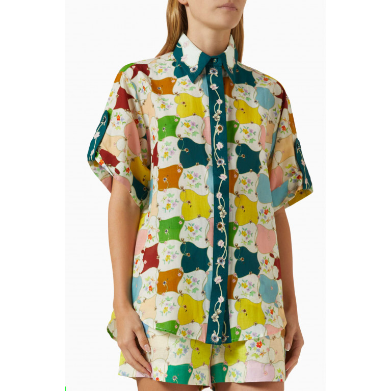 Alemais - Everly Organized Shirt in Silk-cotton