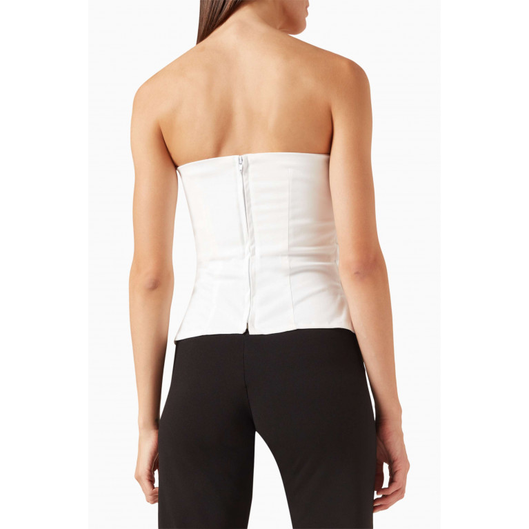 Aaizel - Strapless Ruched Button Top in Cotton