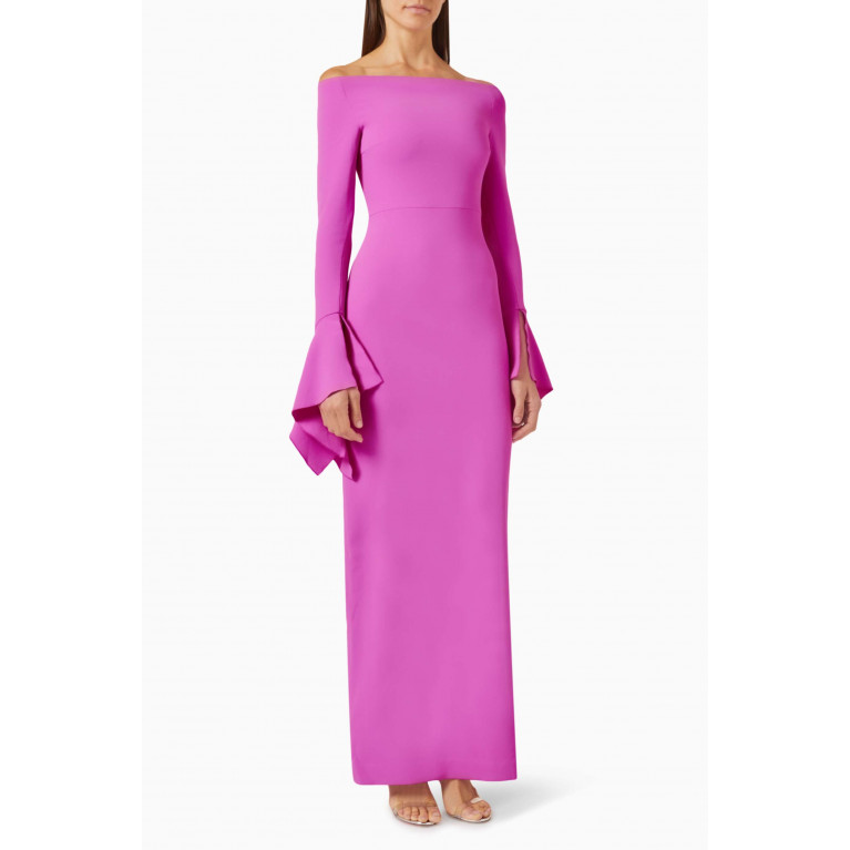 Solace London - Amalie Maxi Dress in Crepe Pink