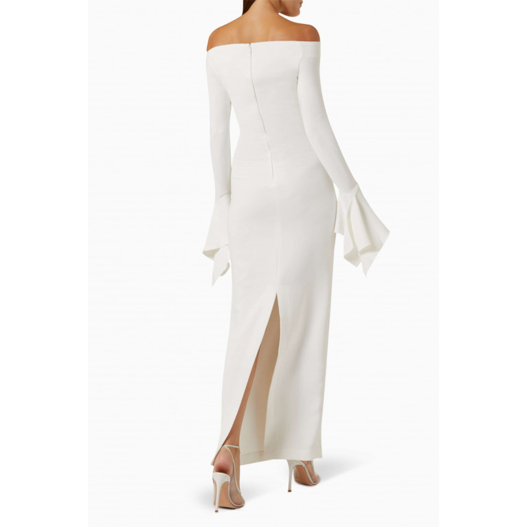 Solace London - Amalie Maxi Dress in Crepe White