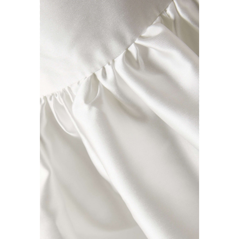 Solace London - Alda Maxi Dress in Crepe-knit & Organza White