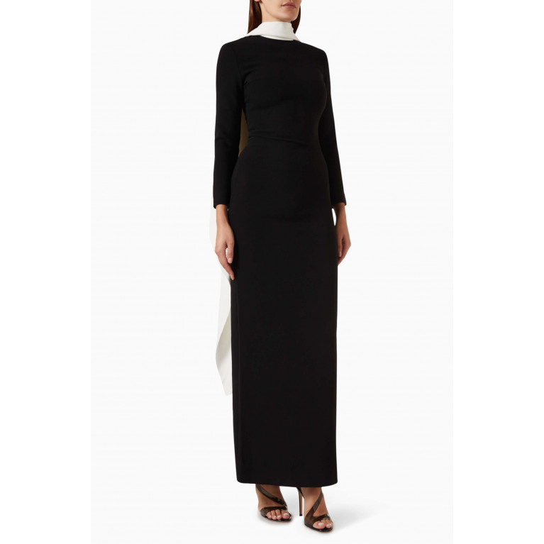 Solace London - Luisa Maxi Dress in Woven Crepe Black