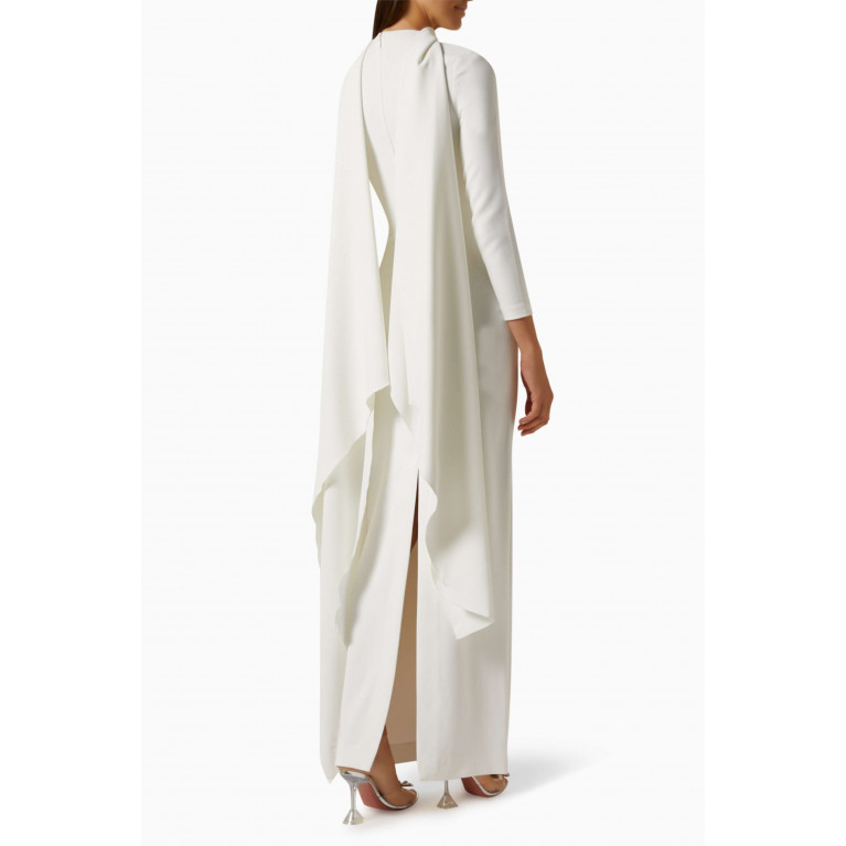 Solace London - Luisa Maxi Dress in Woven Crepe Neutral
