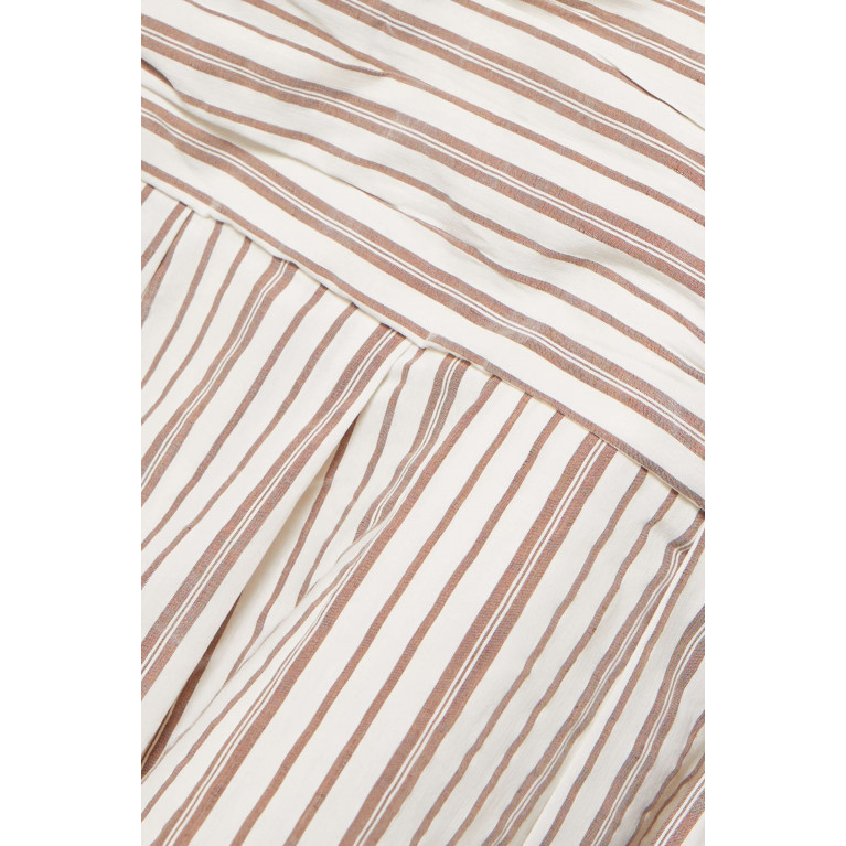ANNA QUAN - Isadora Striped Midi Dress in Cotton-linen