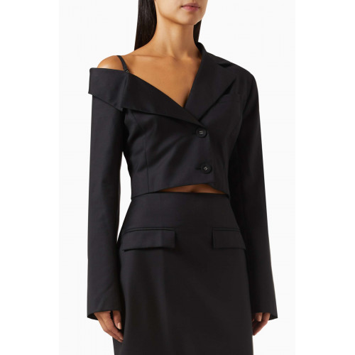 ANNA QUAN - Carter Blazer Cropped Top in Wool