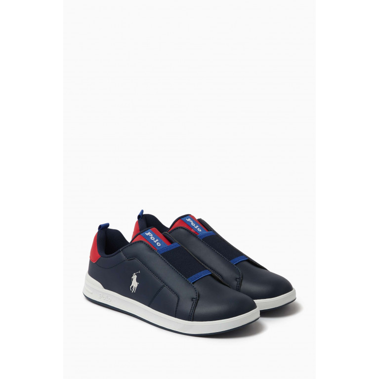 Polo Ralph Lauren - Junior Hertiage Court II Slip On Sneakers in Faux Leather