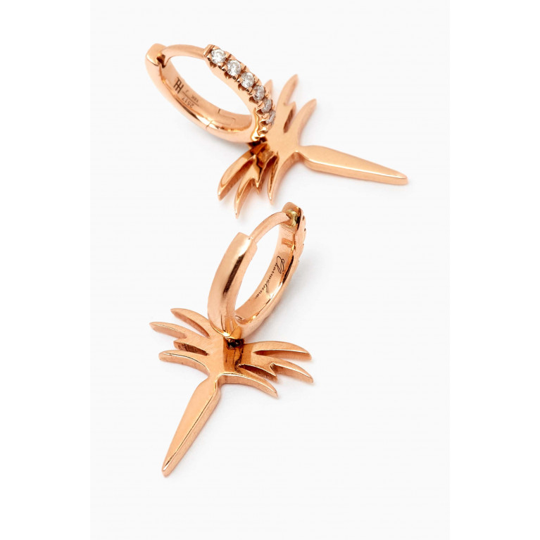 Charmaleena - Petite Edges of Nature Diamond Hoop Earrings in 18kt Rose Gold