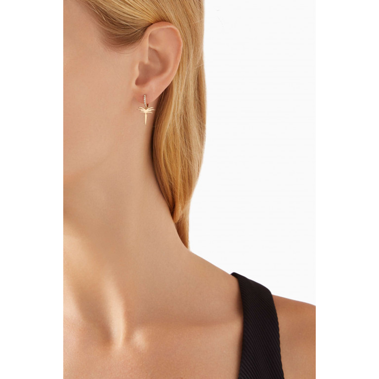 Charmaleena - Petite Edges of Nature Diamond Hoop Earrings in 18kt Rose Gold