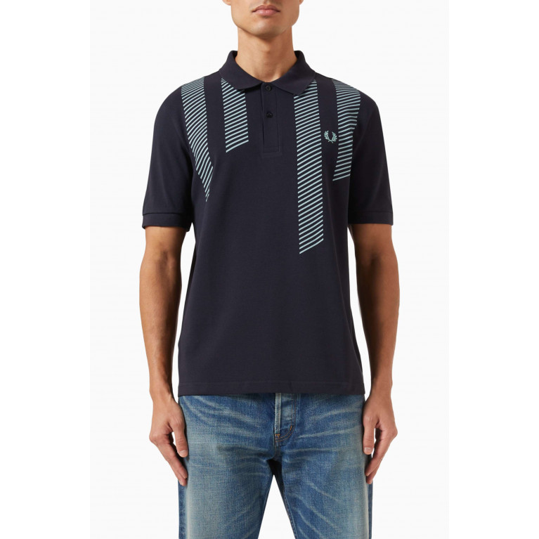 Fred Perry - Glitch Stripe Polo Shirt in Cotton-piqué
