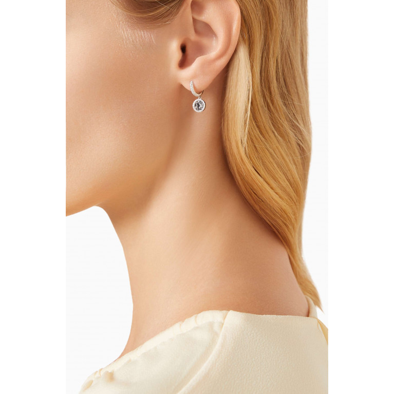 Charmaleena - Petite My World Diamond Hoop Earrings in 18kt White Gold
