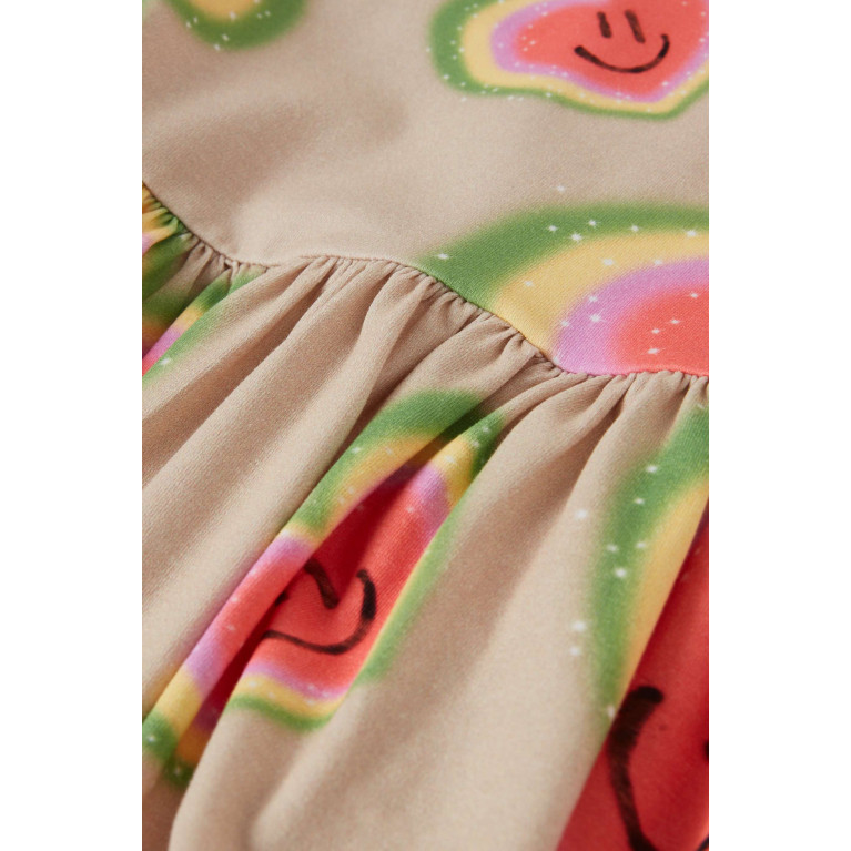 Molo - Candace Heart Smiles Face-print Dress in Organic-cotton