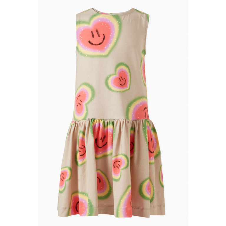 Molo - Candace Heart Smiles Face-print Dress in Organic-cotton