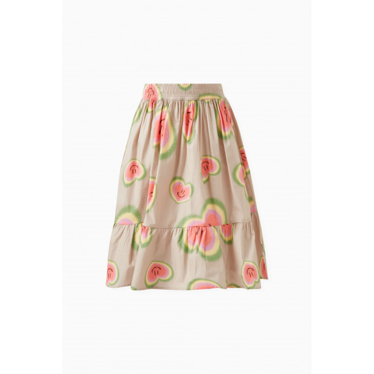 Molo - Niki Heart Smiley Face-print Skirt in Organic-cotton