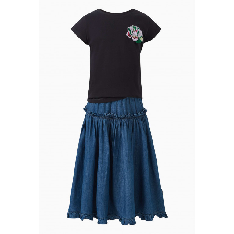 Molo - Berit Washed Denim Skirt in Organic Cotton