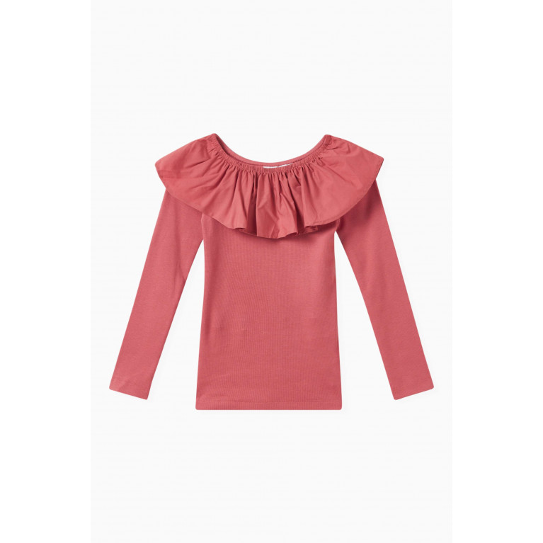 Molo - Renate Frill Top in Cotton-jersey Pink
