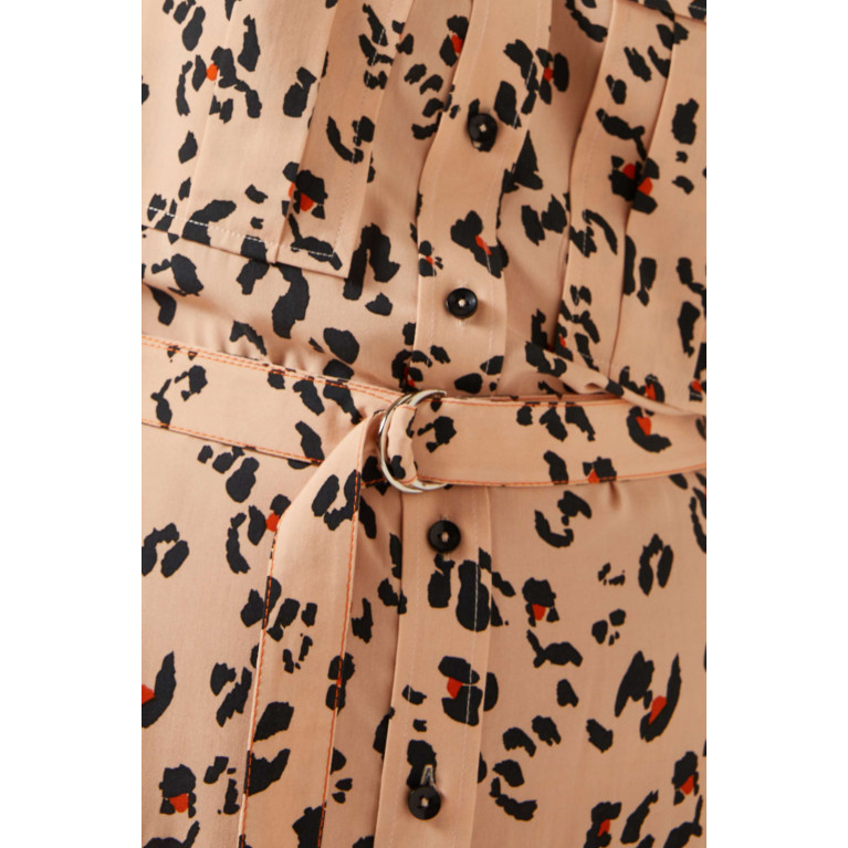 DANEH - Aline Animal-print Maxi Shirt Dress in Cotton-viscose