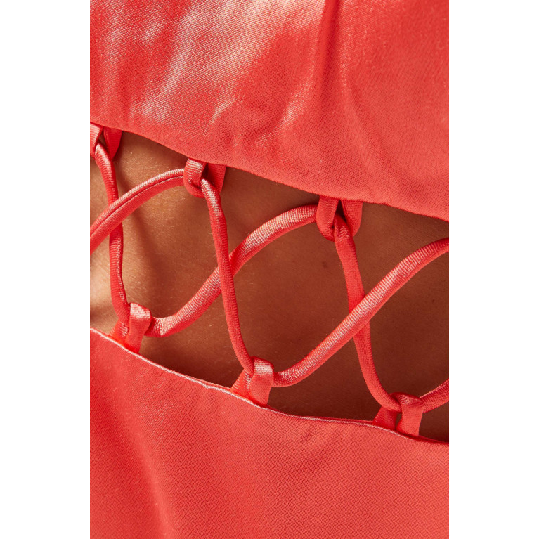Shona Joy - Lydie Asymmetrical Lace Up Maxi Dress